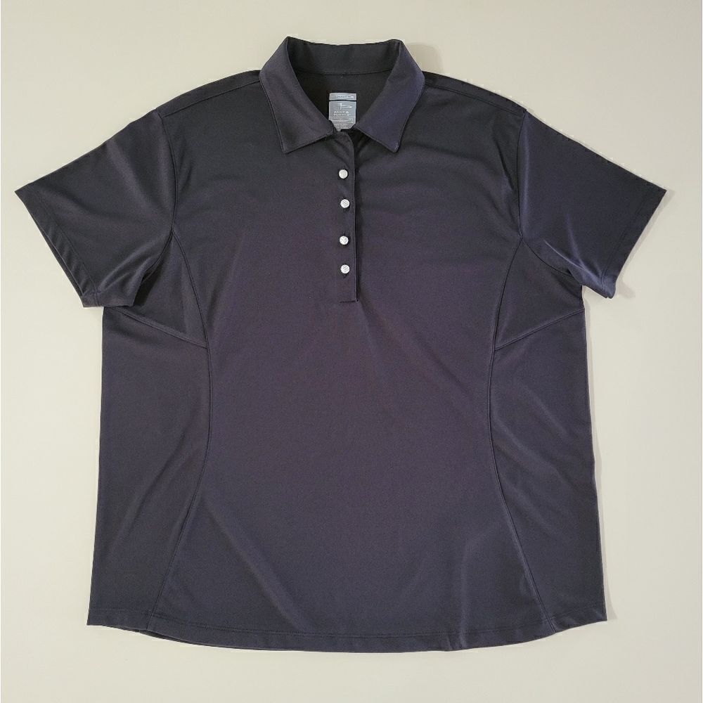Page & Tuttle Women's Black Short Sleeve Golf Polo Jersey